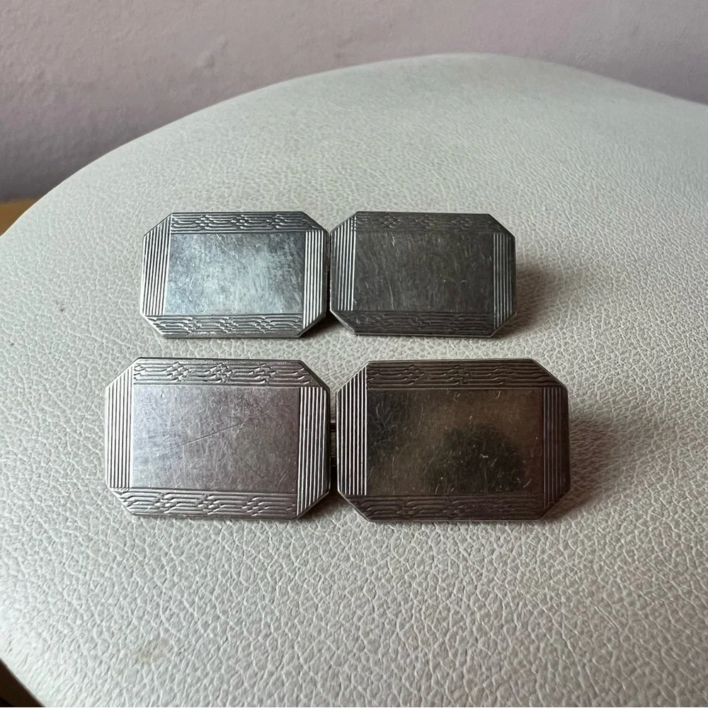 HENRY GRIFFITH & SONS ANTIQUE ENGLISH STERLING SILVER CUFFLINKS HALLMARKED